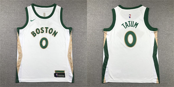  Youth Boston Celtics #0 Jayson Tatum 2023-24 Cream City Edition Jersey 