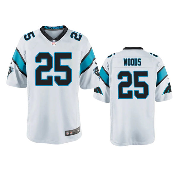  Youth Carolina Panthers #25 Xavier Woods Nike White Limited Jersey 