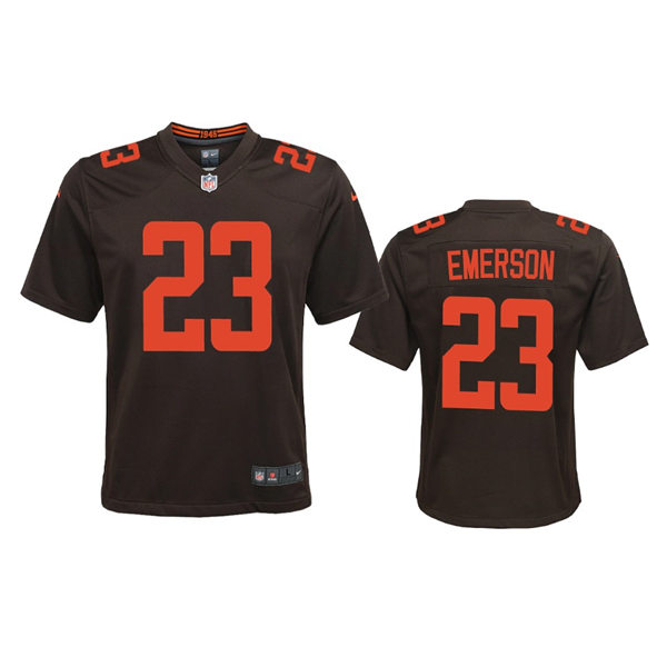  Youth Cleveland Browns #23 Martin Emerson Jr Brown Alternate Limited Jersey 