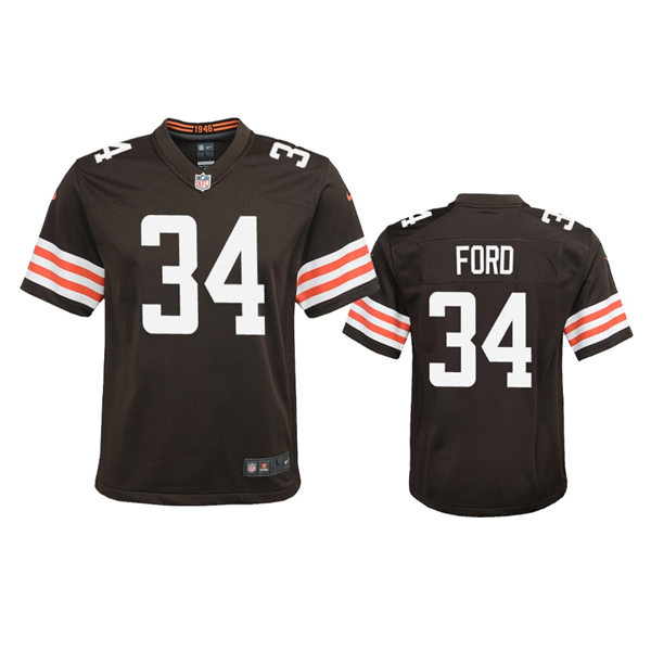  Youth Cleveland Browns #34 Jerome Ford Brown Home Limited Jersey 