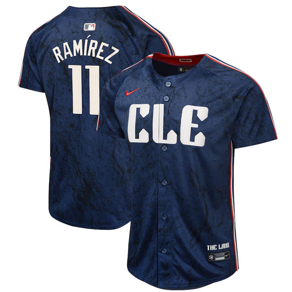  Youth Cleveland Guardians #11 Jose Ramirez Navy Nike 2024 City Connect Limited Jersey 