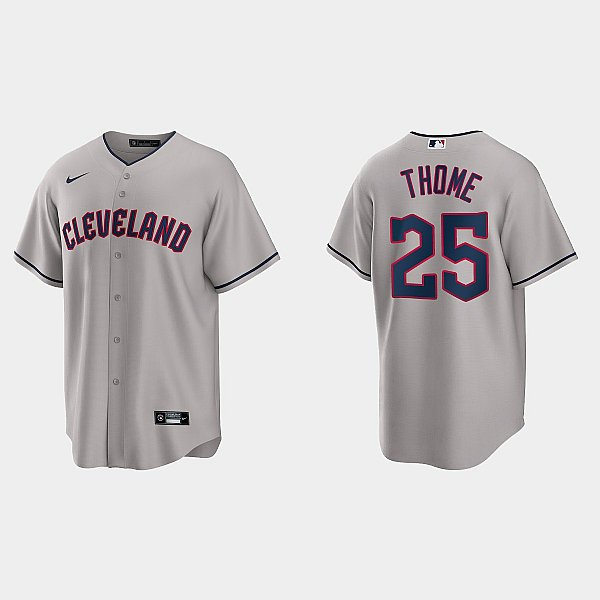  Youth Cleveland Guardians #25 Jim Thome Nike Gray Road Jersey 