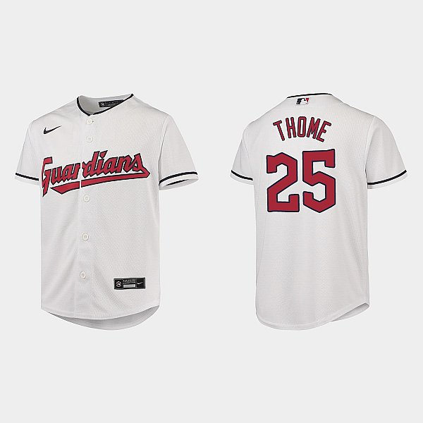  Youth Cleveland Guardians #25 Jim Thome Nike White Home Jersey 