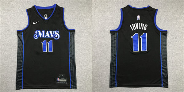  Youth Dallas Mavericks #11 Kyrie Irving Nike Black 2023-24 City Edition Swingman Jersey 