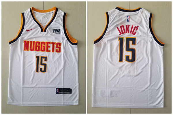  Youth Denver Nuggets #15 Nikola Jokic Nike White Association Edition Jersey 