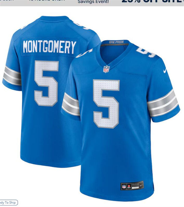  Youth Detroit Lions #5 David Montgomery Nike 2024 Blue Limited Jersey 