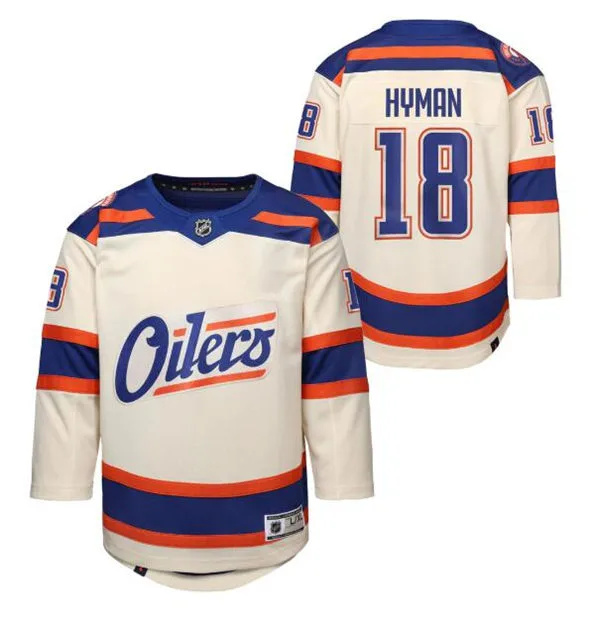  Youth Edmonton Oilers #18 Zach Hyman Cream Alternate Oil Country Jersey 