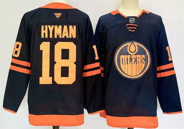  Youth Edmonton Oilers #18 Zach Hyman Fanatics Navy Alternate Jersey 