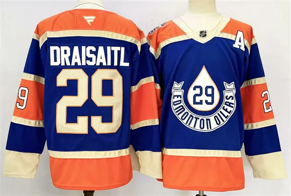  Youth Edmonton Oilers #29 Leon Draisaitl Royal NHL Heritage Classic Premier Player Jersey 