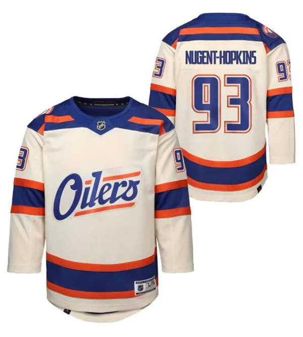  Youth Edmonton Oilers #93 Ryan Nugent-Hopkins Cream Alternate Oil Country Jersey 