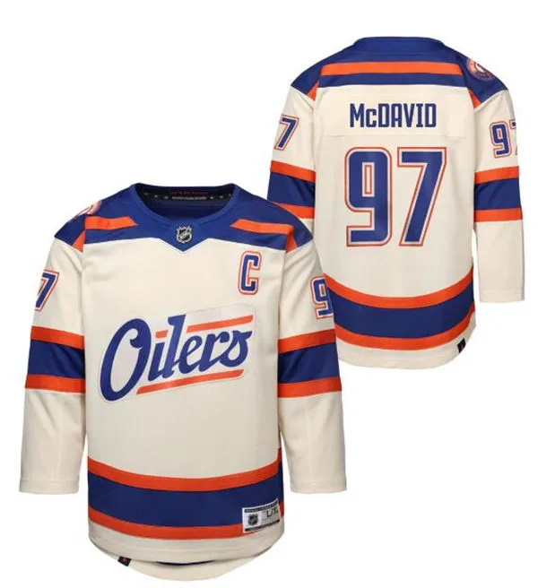  Youth Edmonton Oilers #97 Connor McDavid Cream Alternate Oil Country Jersey 