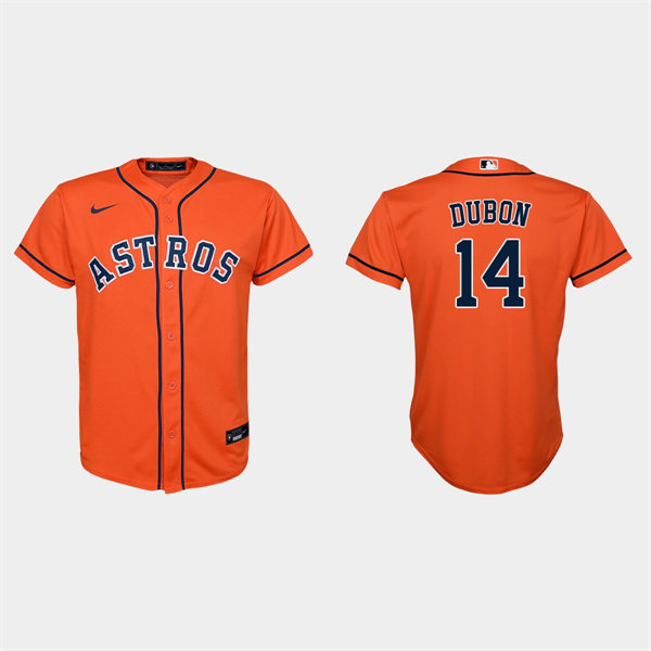  Youth Houston Astros #14 Mauricio Dubon Orange Alternate Jersey 