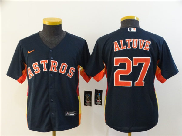  Youth Houston Astros #27 Jose Altuve Nike Navy Jersey 