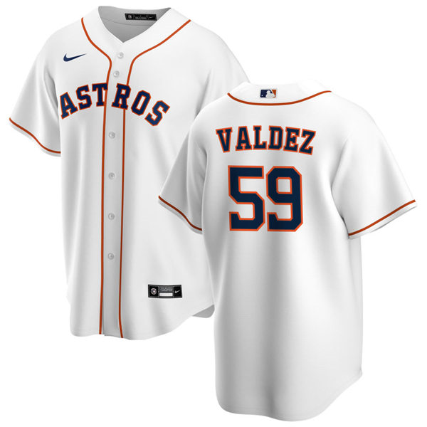 Youth Houston Astros #59 Framber Valdez Nike White Home CoolBase Jersey 
