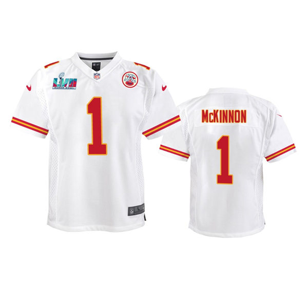  Youth Kansas City Chiefs #1 Jerick McKinnon Nike White Limited Jersey 