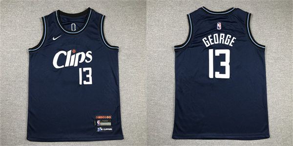  Youth Los Angeles Clippers #13 Paul George 2023-24 Navy City Edition Jersey 