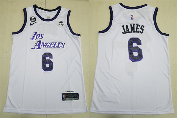  Youth Los Angeles Lakers #6 LeBron James White 2022-23 City Edition Jersey 