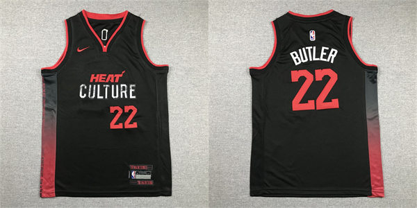  Youth Miami Heat #22 Jimmy Butler Black 2023-24 City Edition Jersey 