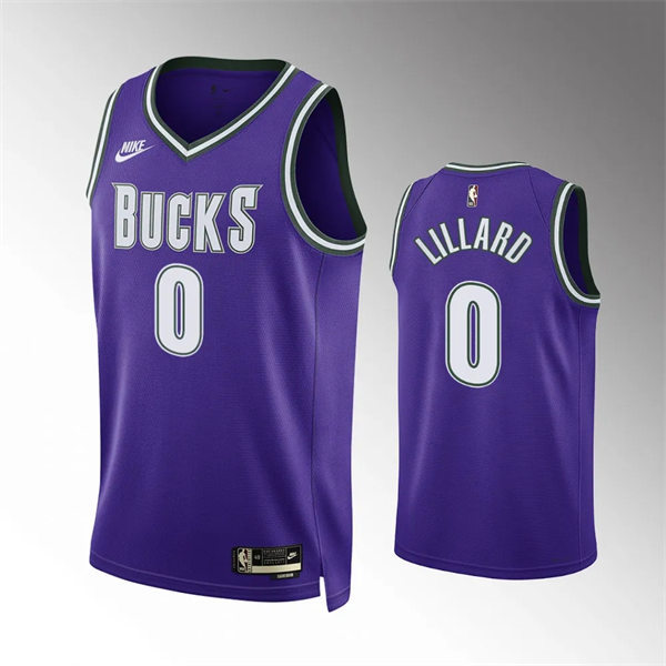  Youth Milwaukee Bucks #0 Damian Lillard 2022-23 Classic Edition Swingman Jersey 