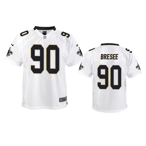  Youth New Orleans Saints #90 Bryan Bresee Nike White Limited Jersey 