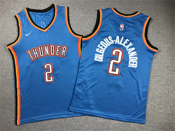  Youth Oklahoma City Thunder #2 Shai Gilgeous-Alexander Blue Icon Edition Jersey 