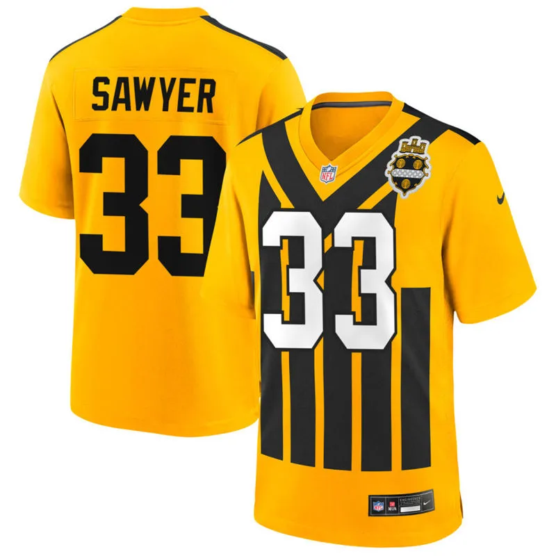  Youth Pittsburgh Steelers #33 Jack Sawyer Nike Gold Alternate 1933 Throwback Game Jersey 