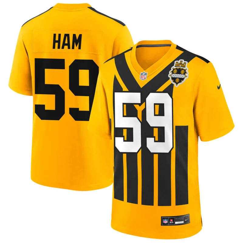  Youth Pittsburgh Steelers Retired Player #59 Jack Ham Nike Gold Alternate 1933 Throwback Game Jersey 