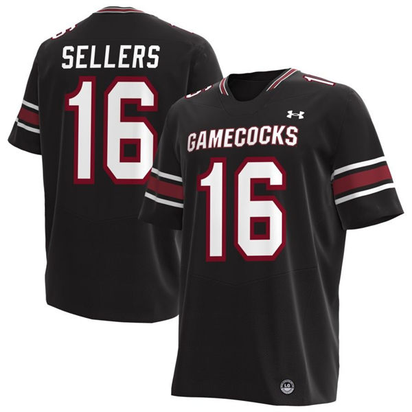  Youth South Carolina Gamecocks #16 LaNorris Sellers Black Football Game Jersey 