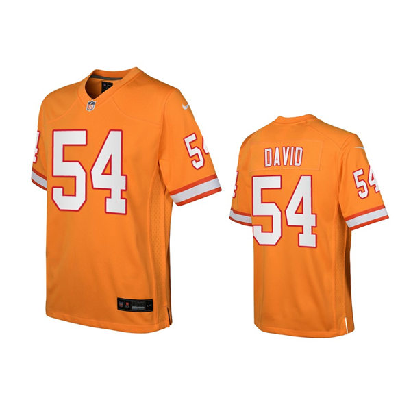  Youth Tampa Bay Buccaneers #54 Lavonte David Orange Throwback Game Jersey 