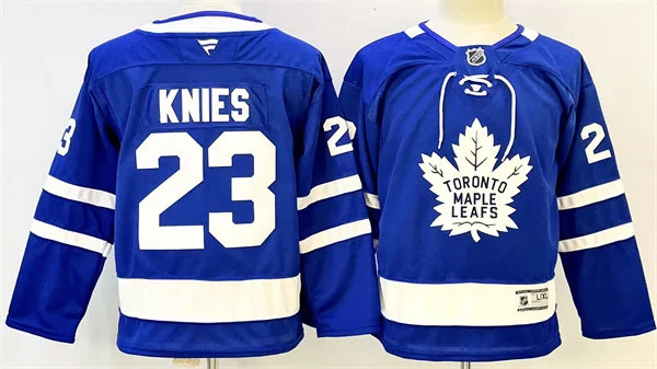  Youth Toronto Maple Leafs #23 Matthew Knies Fanatics Home Blue Premium Player Jersey 