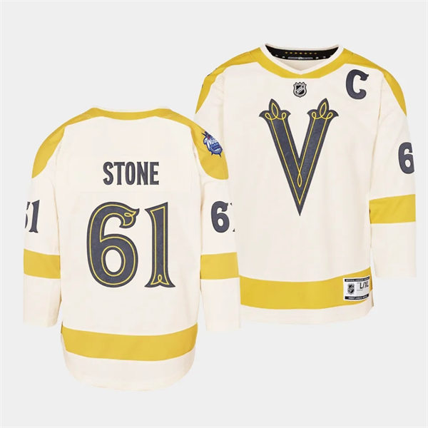  Youth Vegas Golden Knights #61 Mark Stone Cream 2024 NHL Winter Classic Primegreen Jersey 