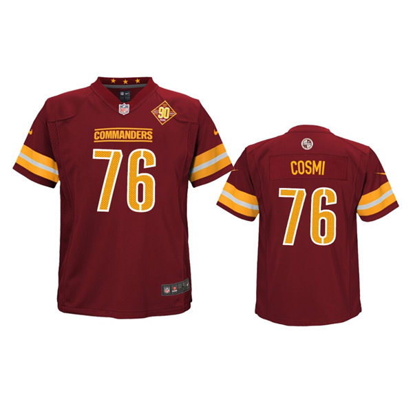  Youth Washington Commanders #76 Sam Cosmi Burgundy Team Color Limited Jersey 