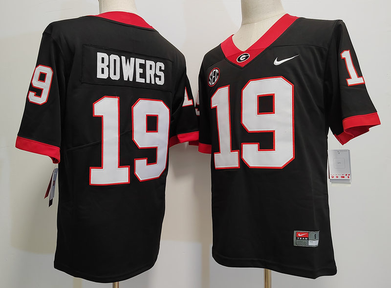 Mens Georgia Bulldogs #19 Brock Bowers Block Number Nike Black Foootball Jersey