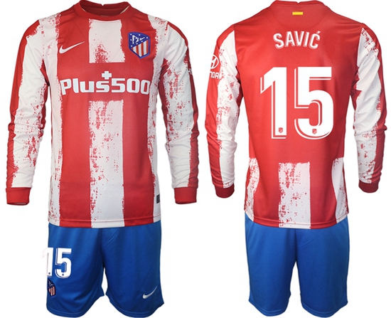 Men Atletico de Madrid Long Sleeve Soccer Jerseys 513