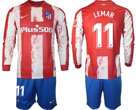 Men Atletico de Madrid Long Sleeve Soccer Jerseys 516
