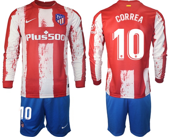 Men Atletico de Madrid Long Sleeve Soccer Jerseys 517