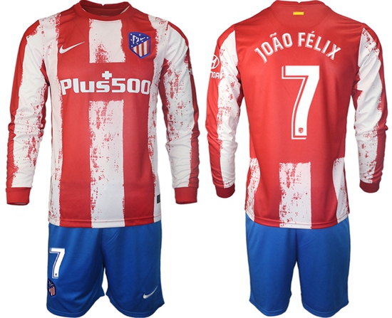 Men Atletico de Madrid Long Sleeve Soccer Jerseys 521