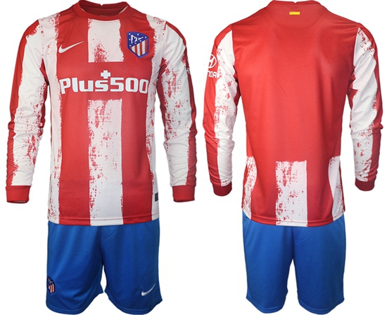 Men Atletico de Madrid Long Sleeve Soccer Jerseys 525
