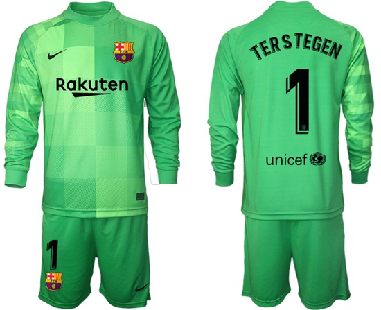 Men Barcelona Long Sleeve Soccer Jerseys 525