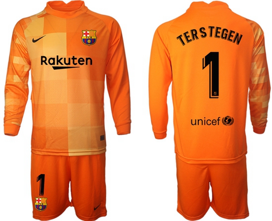 Men Barcelona Long Sleeve Soccer Jerseys 531