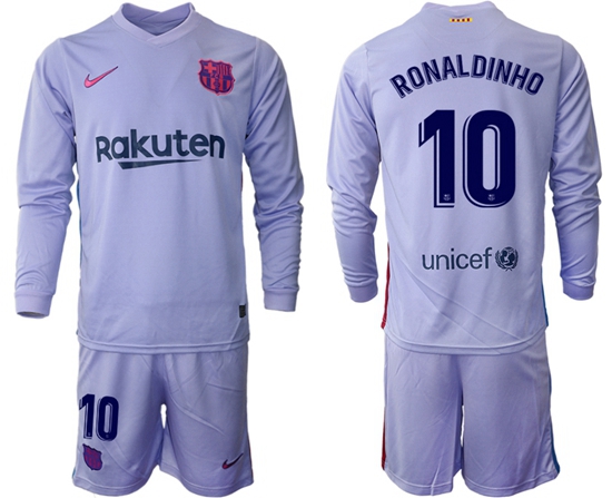 Men Barcelona Long Sleeve Soccer Jerseys 549