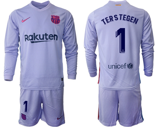 Men Barcelona Long Sleeve Soccer Jerseys 558