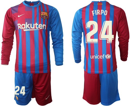Men Barcelona Long Sleeve Soccer Jerseys 561
