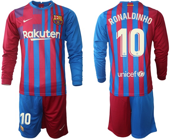 Men Barcelona Long Sleeve Soccer Jerseys 575