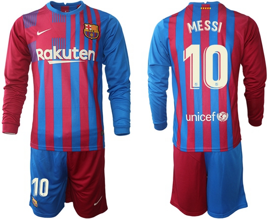 Men Barcelona Long Sleeve Soccer Jerseys 576