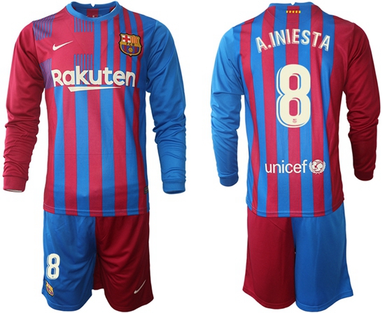 Men Barcelona Long Sleeve Soccer Jerseys 580
