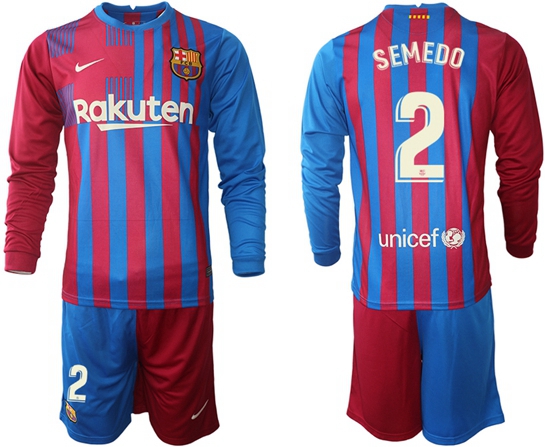 Men Barcelona Long Sleeve Soccer Jerseys 585