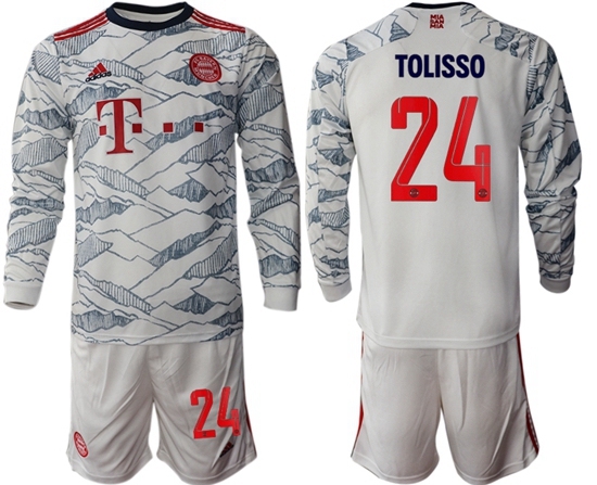 Men Bayern Long Sleeve Soccer Jerseys 523