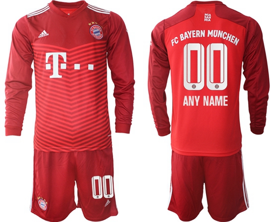 Men Bayern Long Sleeve Soccer Jerseys 539 Customized