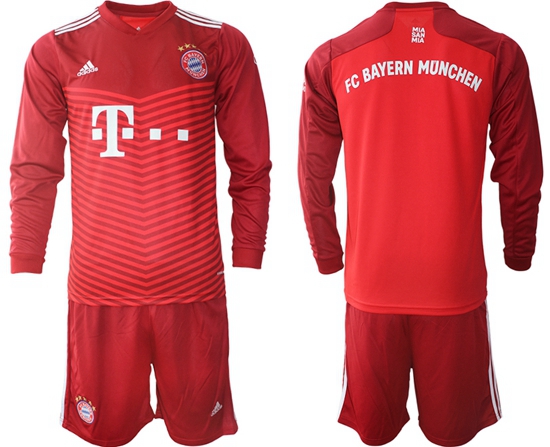 Men Bayern Long Sleeve Soccer Jerseys 560
